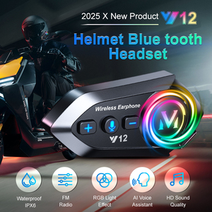 <b>cheap</b> price Y12 auto answering FM radio wireless blue tooth headset with <b>motorcycle</b> helmet loudspeaker - Product Image 6