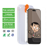 Aurey Anti-Scratch pour Hd Mobile Protector Verre trempé pour iPhone 13 14 15 16 Plus 16 Pro Max avec plateau d'installation