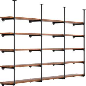 Soportes de Estantería de Tubo de Hierro Industriales, Estantes de Tubo DIY para Montar en la Pared Estilo Rústico para Cocina, Decoración de Sala de Estar y Estantería de Bar - Product Image 1