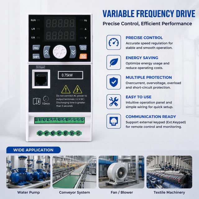 Wholesale Price VFD 220V Single Phase to 380V 3 Phase 0.75kw 750w Variable Frequency Drive Converter for AC Motor Speed Control