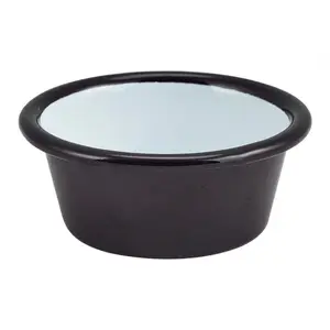 60 мл 90 мл 120 небольшого размера кухонная посуда в винтажном стиле, изготовленная на заказ для выпечки приправа блюдо эмаль креманка чаша с отворотами на черных кругов возле