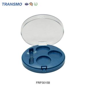 Wholesale Blue Round Powder Container Plastic <b>Box</b> for Blush or <b>Empty</b> Powder Case for Powder <b>Box</b> Packing - Product Image 4