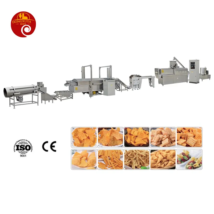 Crispy tos çıtır cips Sala Bugles işleme üretim hattı endüstriyel mısır peynir topu mısır patlağı aperatif gıda makinesi