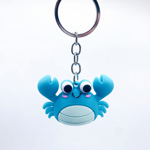 Portachiavi in PVC 3D a Forma di Granchio <span class=keywords><strong>Kawaii</strong></span>, Charm per Borse, Portachiavi in Gomma Personalizzato, Figura in Silicone a Forma di Aragosta - Product Image 5