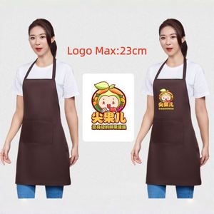 Tablier Noir Uni en Gros pour la Cuisine, Ateliers, Packs Cadeaux Étudiants, Tablier de Chef Personnalisé avec Poches pour la Promotion - Product Image 2