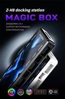 Contrôleur ARGB 2-en-1 professionnel en stock pour ventilateurs de PC gaming, hub de contrôle de ventilateurs RGB à changement de couleur pour refroidissement de PC