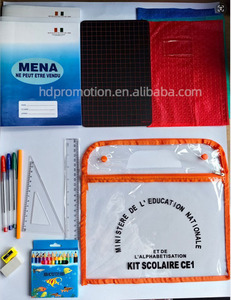 Kit d'étudiant d'appel d'offres du gouvernement africain de la Côte d'Ivoire CP1 CP2 CE1 <span class=keywords><strong>CE2</strong></span> pochette en PVC ensemble de papeterie scolaire - Product Image 5