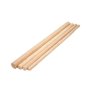 Natural Wood Color dowel exercise beech maple pole sport yoga mobility wooden bar pilates sticks