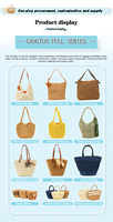 Sacs de plage tissés à la main en paille naturelle de haute qualité avec franges à pompons pour les vacances d'été et le shopping