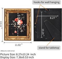 Tableau mural vintage doré à motif floral, encadré, sur toile, peinture décorative