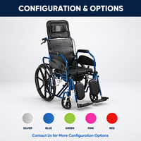 Fauteuil roulant inclinable en alliage d'aluminium, directement de l'usine, capacité 100 kg, pour les distributeurs d'équipements de soins aux personnes âgées