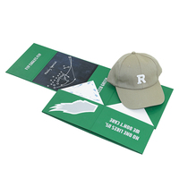 Boîtes d'expédition en carton rigide vertes, pliables, magnétiques, personnalisées pour casquettes de baseball, vente en gros