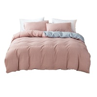 Parure de lit super confortable de style japonais en polyester épais à motif quadrillé, toucher doux, pour lit Queen et King Size
