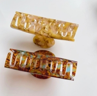 Accessoires de pinces à cheveux de luxe en forme de demi-lune Jolies pinces à griffes ornées de bijoux pince à cheveux en acétate de résine rose