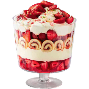 <span class=keywords><strong>Ciotola</strong></span> per Trifle in <span class=keywords><strong>vetro</strong></span> con piedini lavabili in lavastoviglie <span class=keywords><strong>grande</strong></span> piatto da Dessert da 3 litri con gambo in <span class=keywords><strong>vetro</strong></span> - Product Image 1