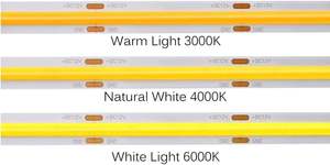 Wholesale <b>12V</b> IP20 COB <b>Strip</b> <b>Light</b> 320/384/480/528 <b>LEDs</b>/m Flexible Tape High Density Linear Lighting USB Warm Natural White 8mm - Product Image 5