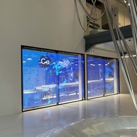 Écran LED transparent flexible sur mesure, affichage couleur pleine gamme sur film souple pour mur-rideau en verre de centre commercial
