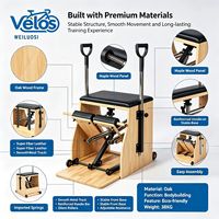 Chaise de Pilates Combo en érable réglable, portable et durable de haute qualité Velos, équipement de studio de yoga pour utilisation en studio de Pilates