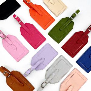 ป้ายติดกระเป๋าเดินทางหนัง Saffiano หรูหรา พร้อมฝาปิดป้องกันข้อมูลส่วนตัว ห่วงโลหะ ป้ายชื่อเดินทางสำหรับล่องเรือแบบปรับแต่งได้ - Product Image 6