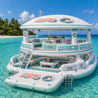 Plateforme flottante gonflable Water Dock, dimension et aménagement raisonnables pour les groupes d'adultes, pour la détente et le repos aquatiques en plein air