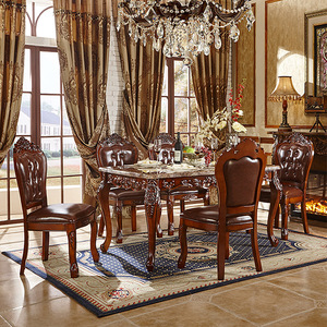 Pháp Hoàng Gia bằng gỗ phòng ăn đồ nội thất bộ sang trọng Tay Chạm Khắc bàn ăn ghế đặt Bois bảng một máng cỏ complet - Product Image 1
