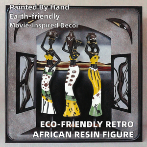 Figura Decorativa Personalizada de Resina Pintada a Mano, Estilo Retro Africano Exótico, Personaje de Película/TV, Ecológica, para Decoración de Sala de Estar, Hecha en China - Product Image 2