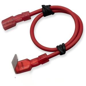 Faisceau de câbles haute intensité avec bornes à fourche en L à double extrémité et manchon isolant rouge pour connexion d'alimentation d'équipement et batterie - Product Image 3