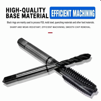 Cleveland Single Black Ring HSS-E Tap Spiral Flute & Spiral Point Steam Oxide for Cast Iron Blind & Through Hole Tapping