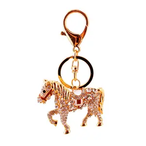 Cavalo Animal Forma Metal Keychain para Natal Ano Novo Presente chaveiro luz