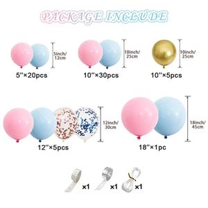 Vente en gros 68 pièces 5 pouces 10 pouces 12 pouces 18 pouces rose <span class=keywords><strong>bleu</strong></span> or Latex ballon guirlande arc Kit sexe révéler fête ballon décorations - Product Image 2