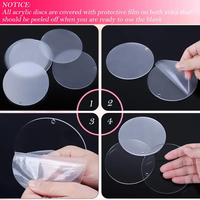 10 pièces disques acryliques transparents trous blancs décoratifs pour découper des pendentifs de noël en vinyle pour bricolage porte-clés pour décor de bureau d'art
