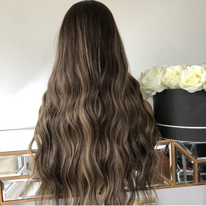 Hot U Part Perruques Blonde Highlight Double Drawn Long Body Wave 12A Grade Réel Vierge Européenne Cuticule Alignée U <span class=keywords><strong>V</strong></span> Part Extensions - Product Image 3