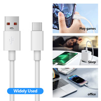 Câble USB-C 6A à charge rapide et transfert de données pour téléphone portable, tablette, imprimante, avec garantie de 12 mois, vente chaude 2024