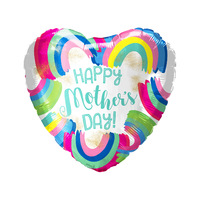 Ballons en aluminium en forme de cœur de 5 et 10 pouces pour la fête des Mères, imprimés « Love Mom », pour les fournitures de fête des Mères, version anglaise