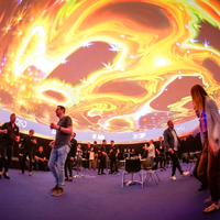 Écran de projection à 360 degrés, dôme de projection surround, affichage immersif 3D, pavillons de cinéma, écran de projection