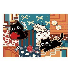 Tapis de bain rectangulaire en terre de diatomée douce, motif abstrait, antidérapant, absorbant, séchage rapide, pour la salle de bain à domicile - Product Image 4