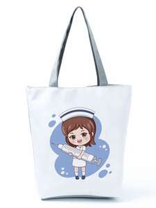 Bolsa de Hombro Médica con Diseño de Latido de Corazón para Enfermeras, Hombres y Mujeres, Bolsa de Mano con Símbolos Médicos de Gran Capacidad - Product Image 2