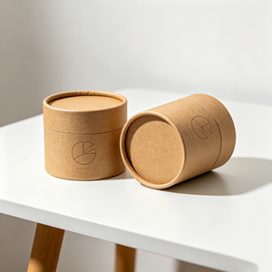 Tube Cylindrique en Papier Kraft Recyclé de Qualité Alimentaire, Conception Personnalisée, pour l'Emballage du Thé, du Café et des Snacks, avec Taille Personnalisée et Film en Aluminium - Product Image 4