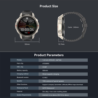 Reloj Inteligente Resistente DM59 con GPS, Pantalla AMOLED de 1.43'', Resistente al Agua IP67, Monitor de Actividad Física, Monitor de Sueño, Mapa Fuera de Línea, Altímetro, Brújula para Android