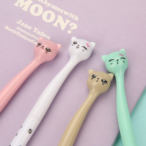 ปากกาลูกลื่นรูปแมวน่ารัก ตัวพลาสติก สีสุ่ม ใช้ในสำนักงาน โรงเรียน - Product Image 3