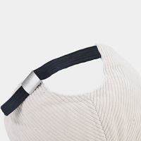 Gorro de Béisbol de Pana de Seis Paneles con Diseño Bicolor, Hebilla Metálica Ajustable y Visera Curva para Hombre y Mujer, Otoño-Invierno