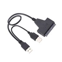 Câble de disque dur pour ordinateur portable à double adaptateur USB3.0 vers SATA Boîtier de disque dur externe 3.0 avec compatibilité USB2.0