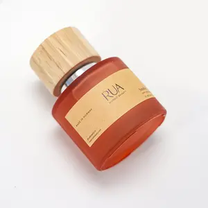Custom printed Kraft paper brown retro tea candle fragrance bottle jar honey cake logo Packaging Labels