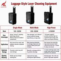 CKMACHINE Machine de Nettoyage Laser à Impulsions Professionnelle 100W 200W 300W pour la Restauration Métallique Haut de Gamme, Conception Portable en Valise