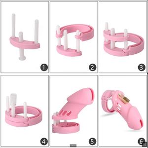 Silicone mâle Cock <span class=keywords><strong>Cage</strong></span> dispositif de chasteté jouet sexuel pour hommes adultes pour l'exercice du pénis - Product Image 5
