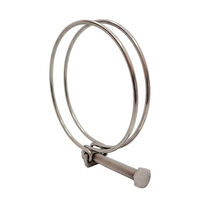 Collier de serrage double fil en fer galvanisé réglable à vis pour raccord de tuyau d'eau en caoutchouc