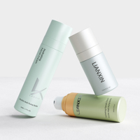 Flacon pompe sans air en verre à double paroi bleu/rose 15ml/30ml/50ml, écologique, recyclable, pompe sans air remplaçable pour lotion