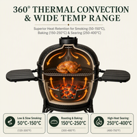 Barbecue en céramique d'extérieur, fumoir au charbon de bois, four rond en céramique, cuisson lente, style américain, Kamado Grill de Guangdong, 60 lb