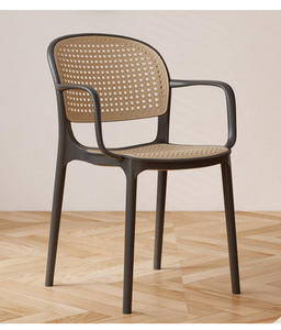 Ghế ăn nhựa đan mây thân thiện với môi trường hiện đại - Sử dụng trong nhà/ngoài trời, xếp chồng được, có tay vịn & tựa lưng, màu sắc tùy chỉnh - Product Image 5