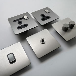 LangYeao, нержавеющая сталь, 1/2/3/4, настенный выключатель, настенный выключатель, матовый глянцевый стиль, электрические металлические выключатели, розетки - Product Image 5